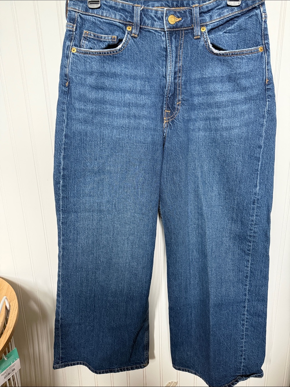 H&M Blue Wide-Leg Denim Jeans 6